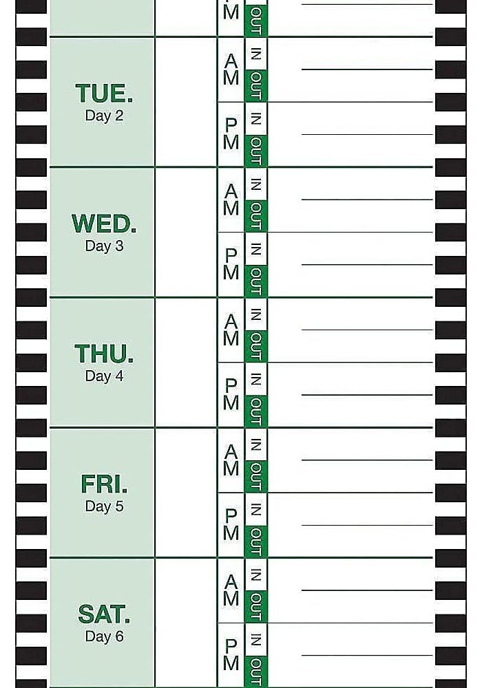 Lathem E8-100 Weekly Time Cards, 1-Sided, 8.5" x 3.75", Box of 100 - White - Image 2